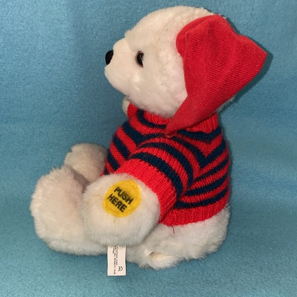 Dancing Christmas teddy bear plays “Jingle Bell Rock” plush vintage 1998 NEW - Picture 5 of 12